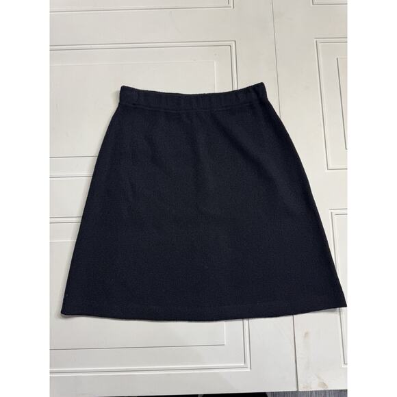 St John Collection Wool Santana Black A Line Knit Pull On Pencil Skirt Size 2 - Picture 1 of 5